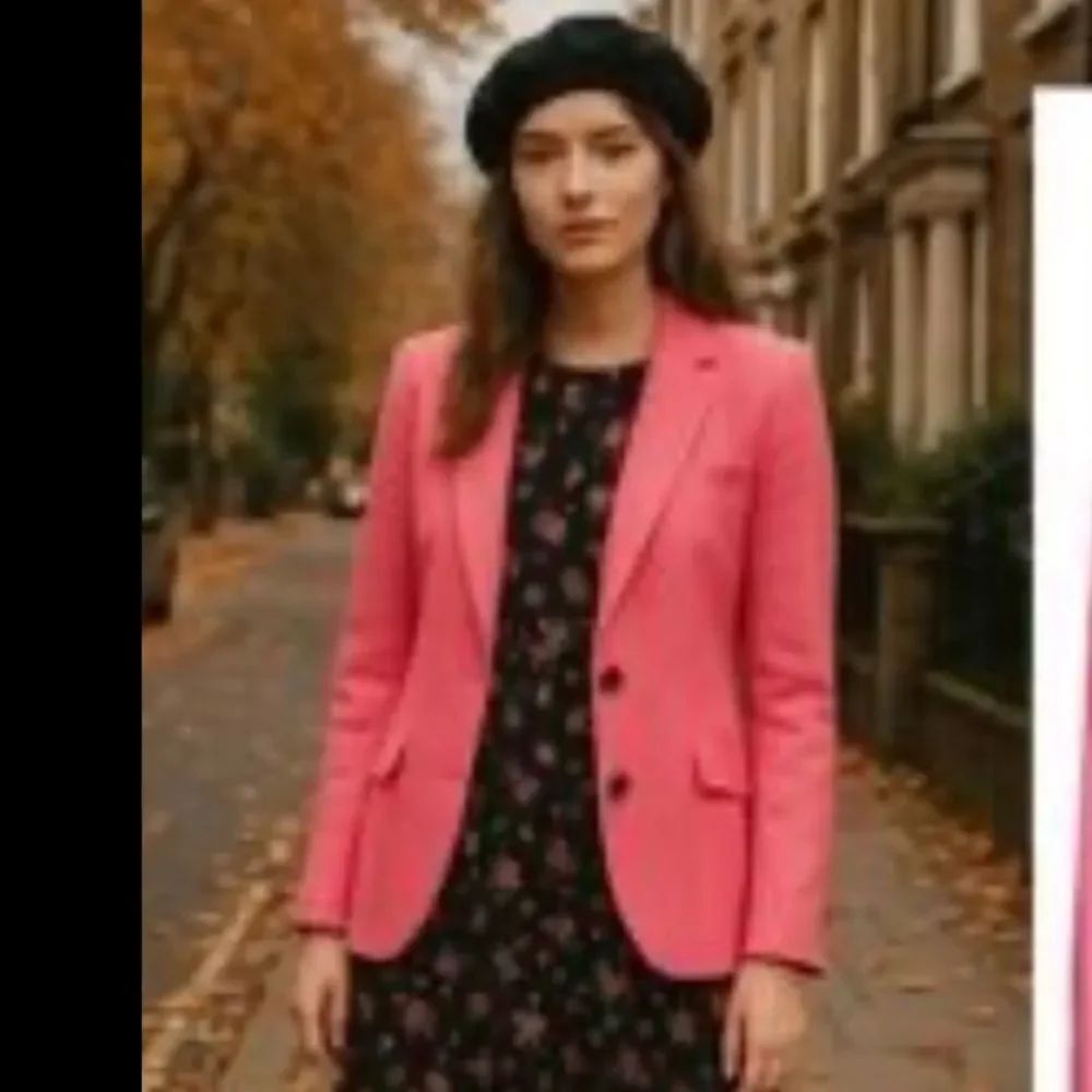 New SMYTHE BOY BLAZER W/ TWO-BUTTON FRONT, PINK IN HIBISCUS Size 6
